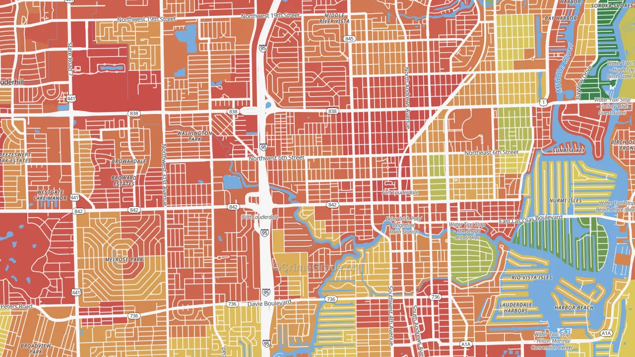 Dorsey-Riverbend, Fort Lauderdale, FL Map of Vandalism Rates