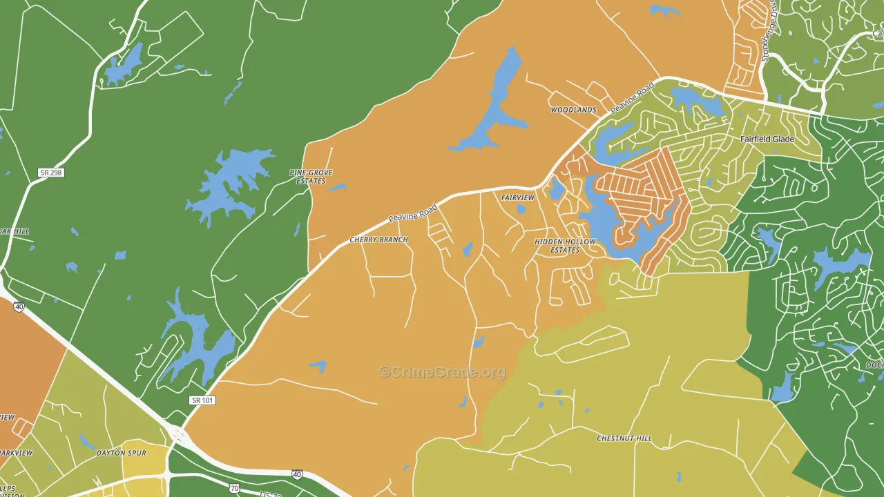 Dorton, TN Map of Vandalism Rates