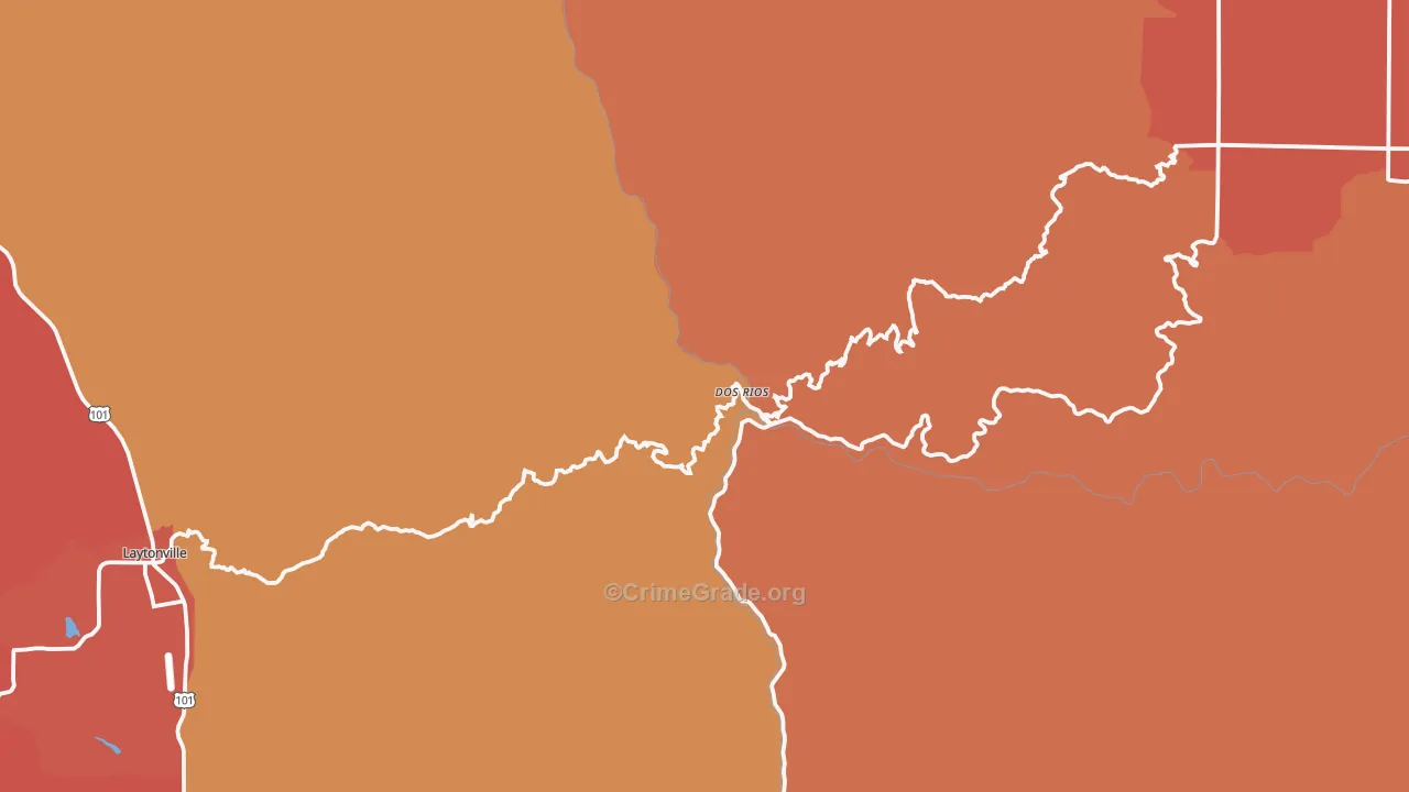 Dos Rios, CA Map of Vandalism Rates