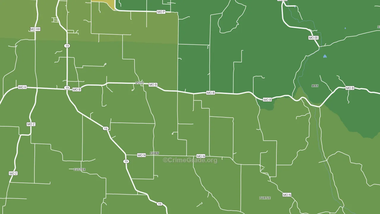 Doss, MO Map of Vandalism Rates