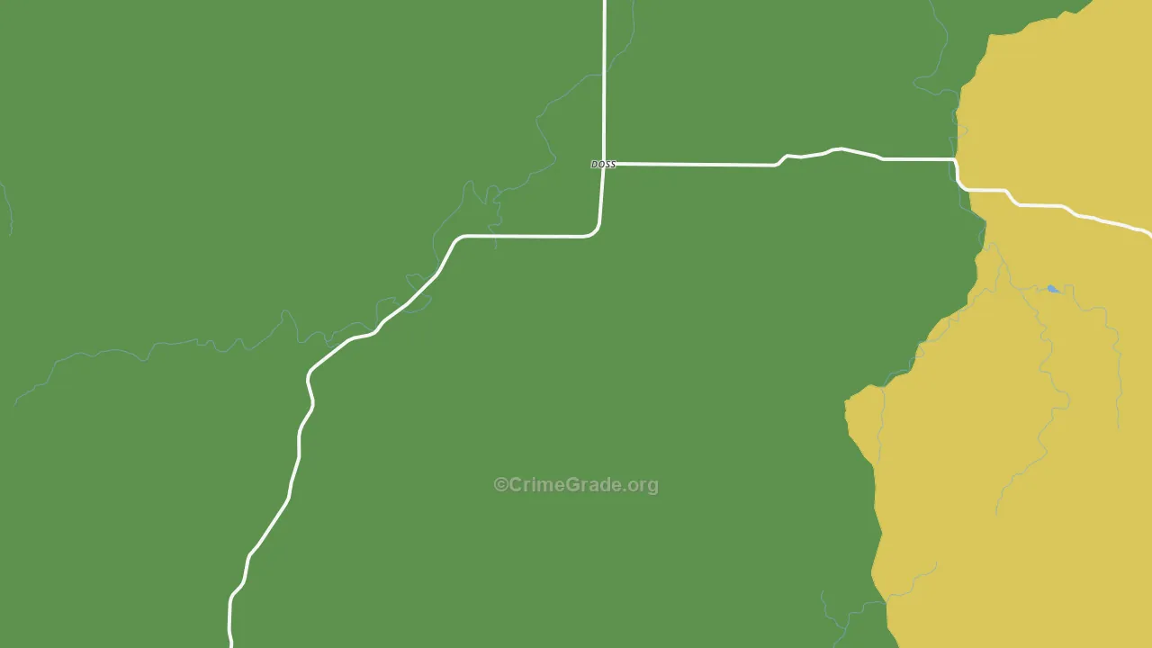 Doss, TX Map of Vandalism Rates