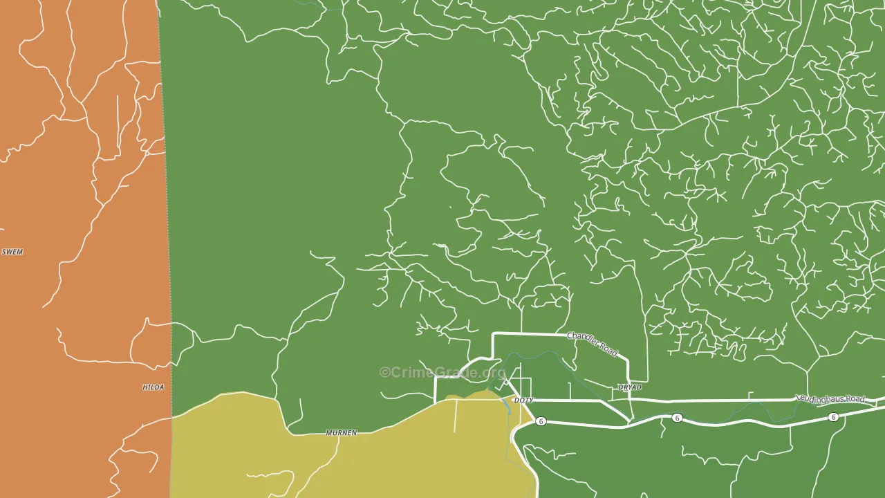 Doty, WA Map of Vandalism Rates