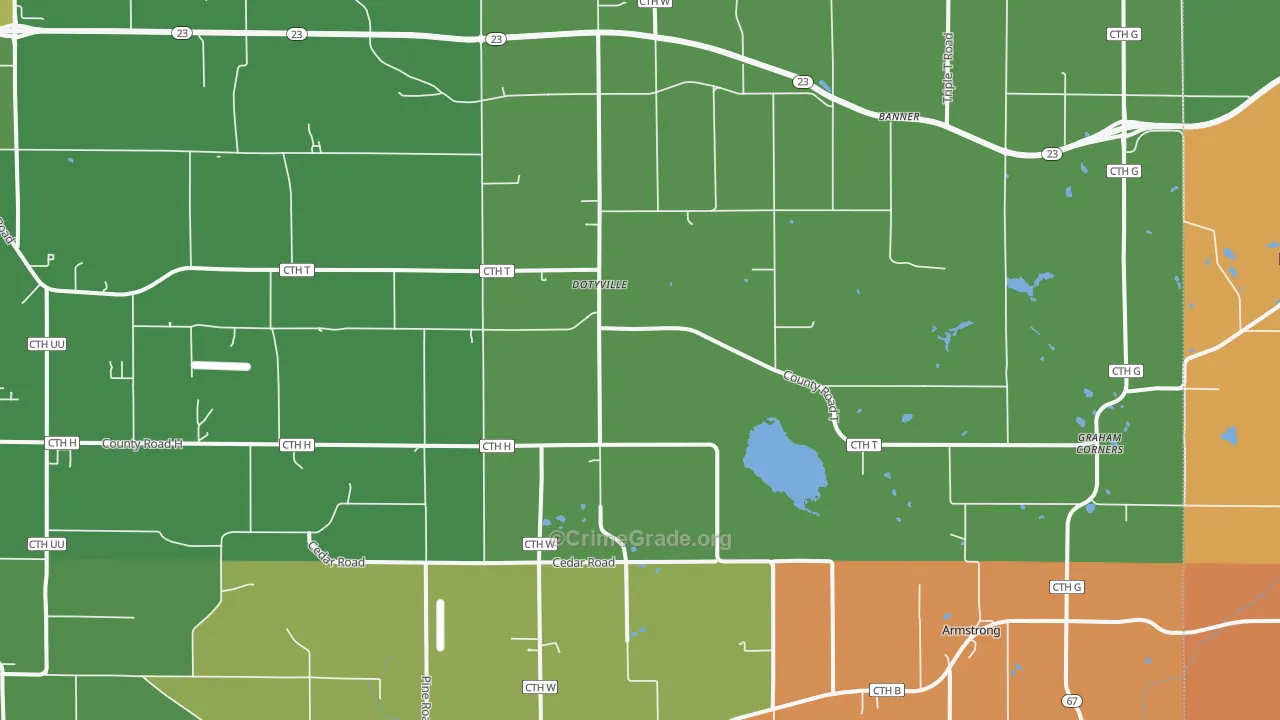 Dotyville, WI Map of Vandalism Rates