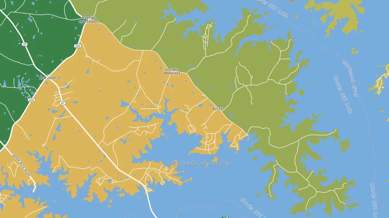Double Branches, GA Map of Vandalism Rates