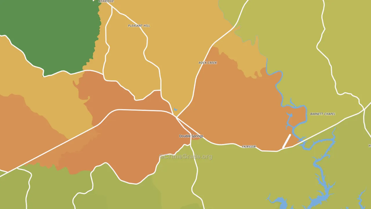 Double Springs, AL Map of Vandalism Rates