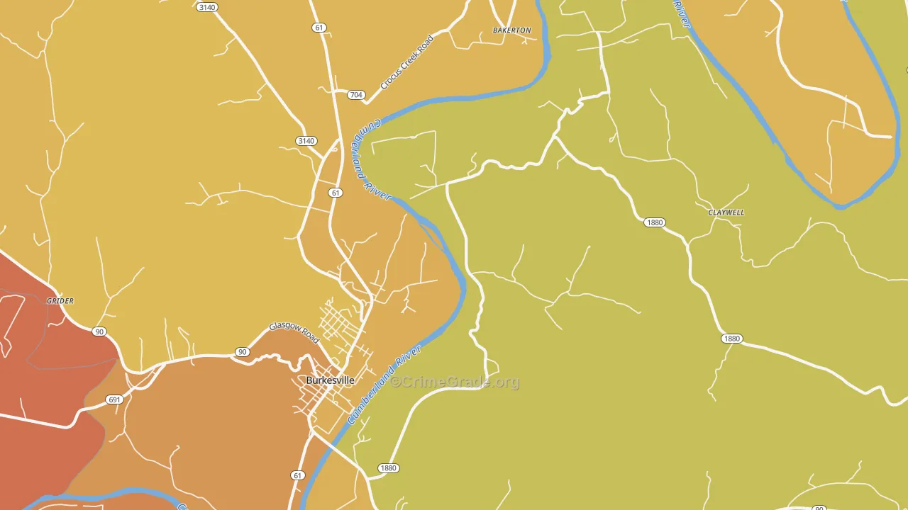 Dougan Town, KY Map of Vandalism Rates