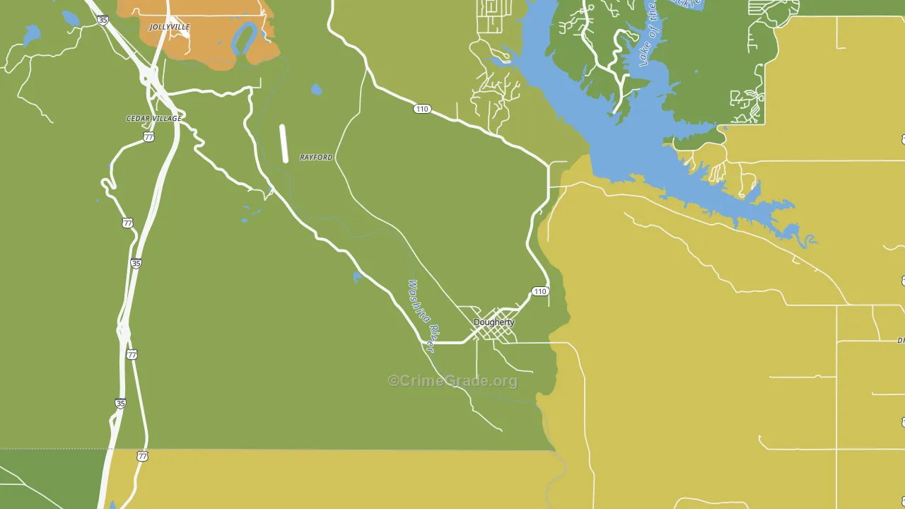 Dougherty, OK Map of Vandalism Rates