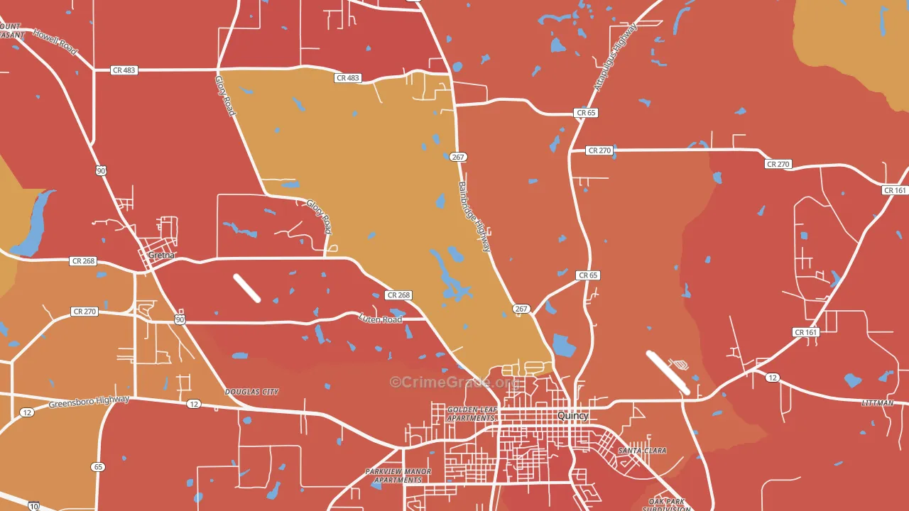 Douglas City, FL Map of Vandalism Rates