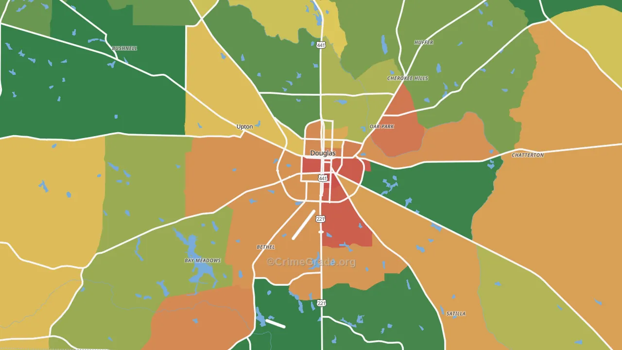 Douglas, GA Map of Vandalism Rates