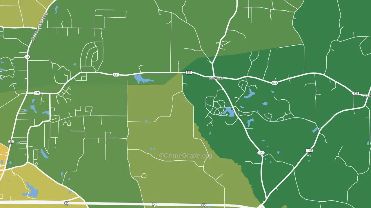 Douglas, LA Map of Vandalism Rates