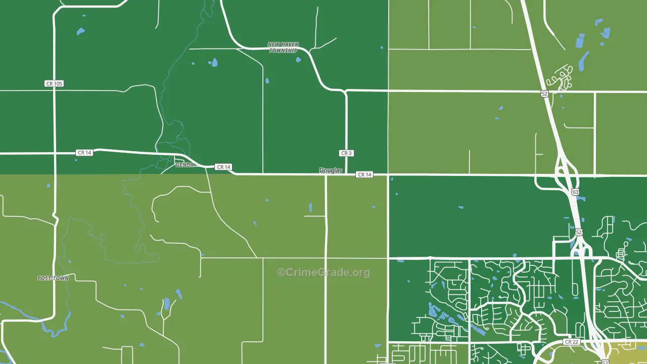 Douglas, MN Map of Vandalism Rates