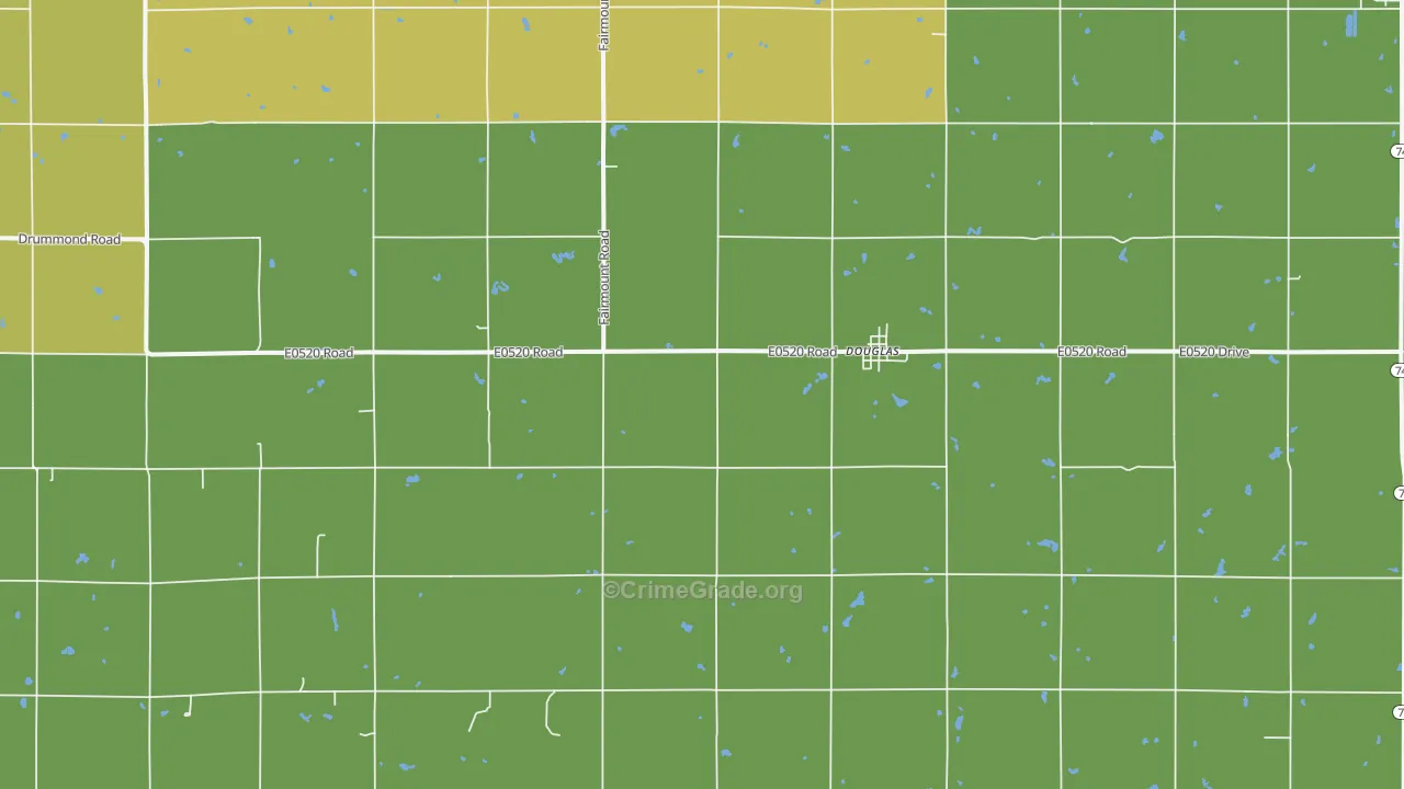 Douglas, OK Map of Vandalism Rates