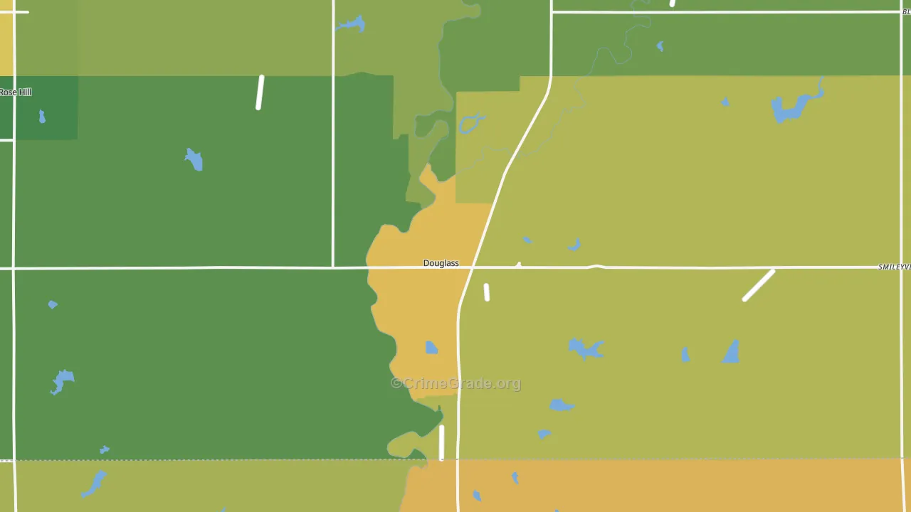 Douglass, KS Map of Vandalism Rates