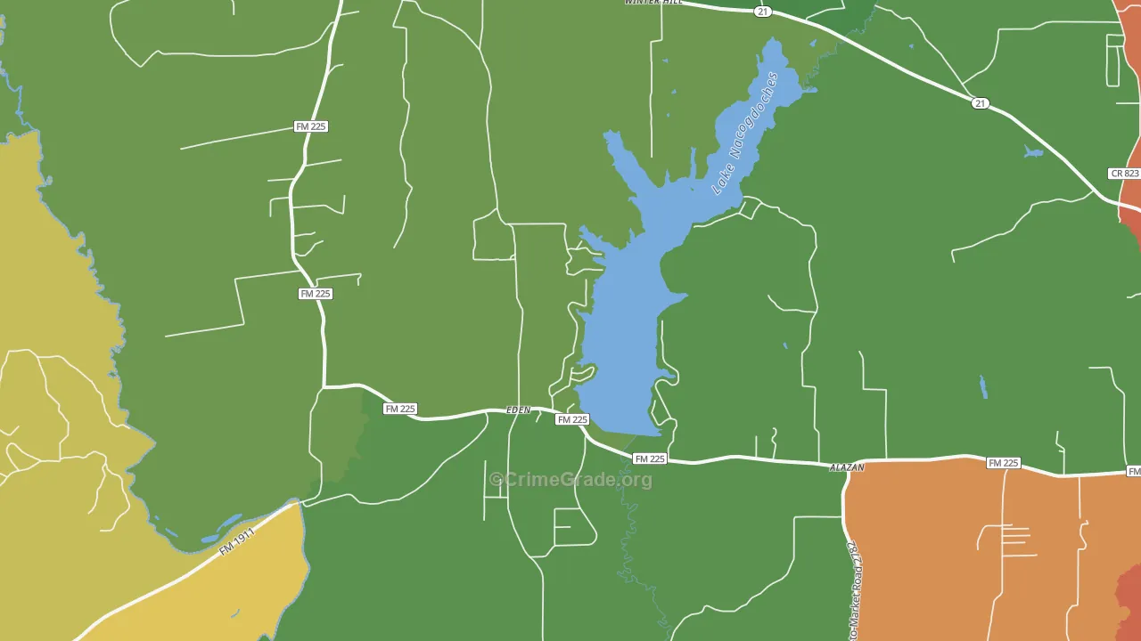 Douglass, TX Map of Vandalism Rates