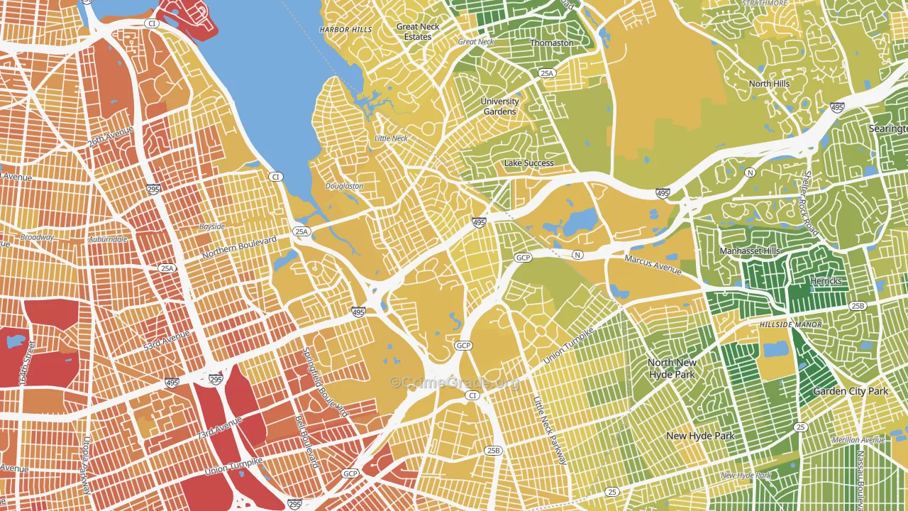 Douglaston-Little Neck, Queens, NY Map of Vandalism Rates
