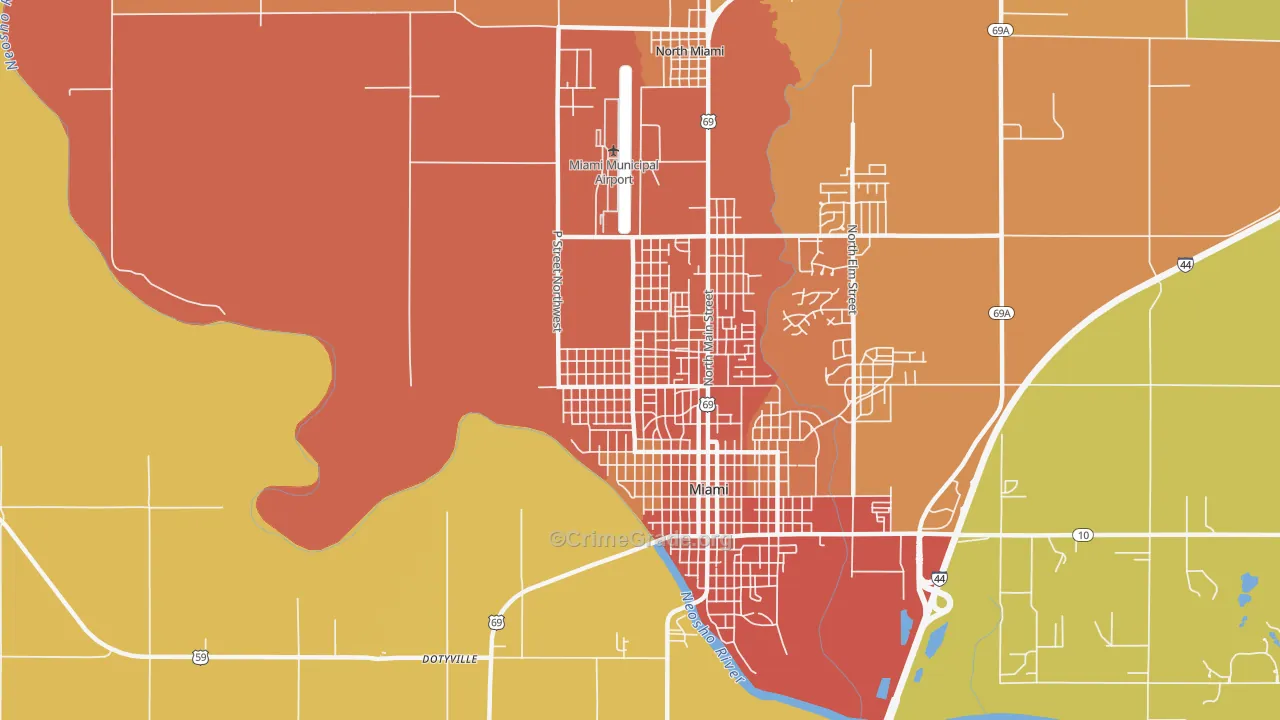Douthat, OK Map of Vandalism Rates