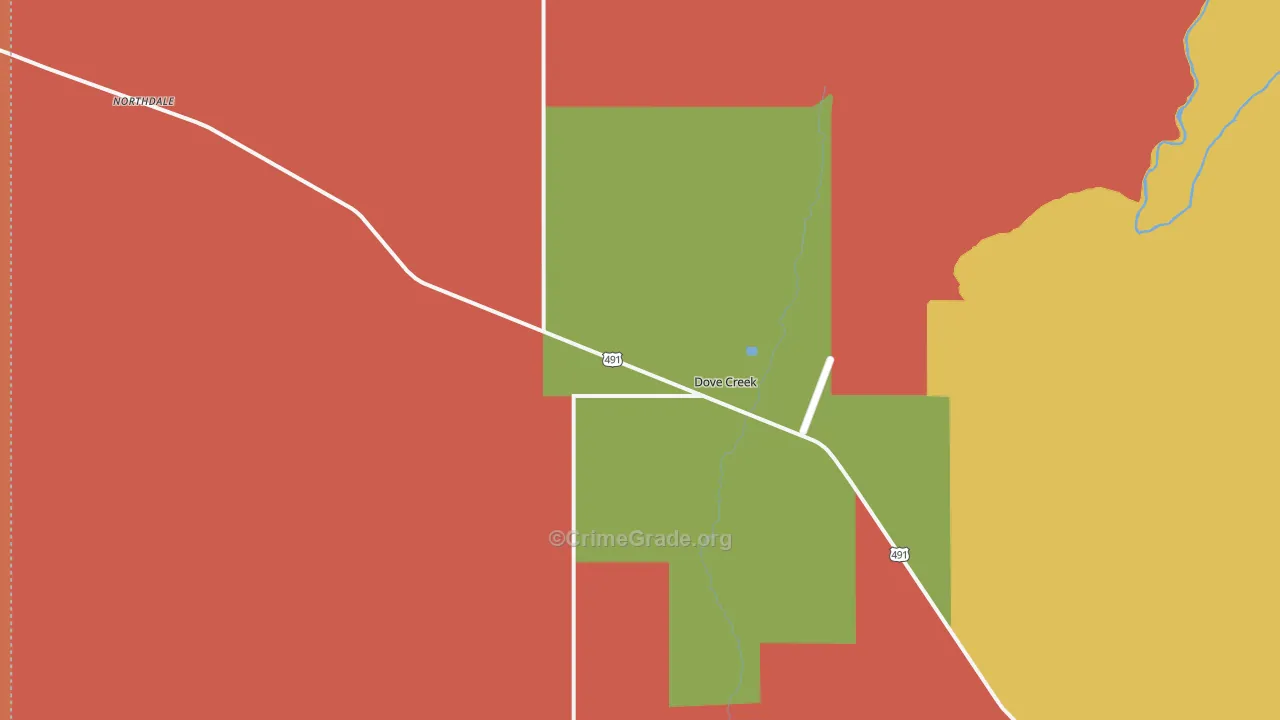 Dove Creek, CO Map of Vandalism Rates