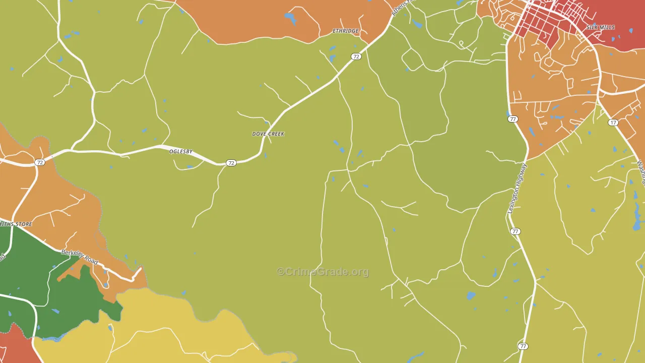 Dove Creek, GA Map of Vandalism Rates