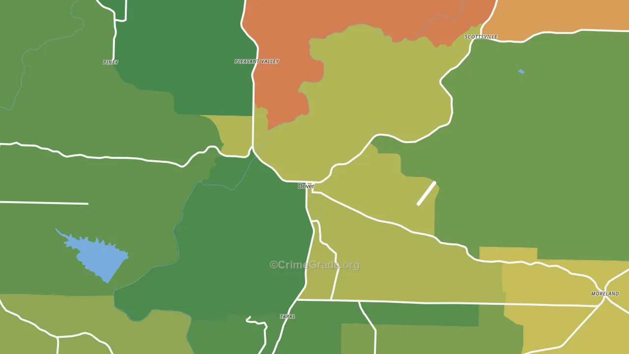 Dover, AR Map of Vandalism Rates