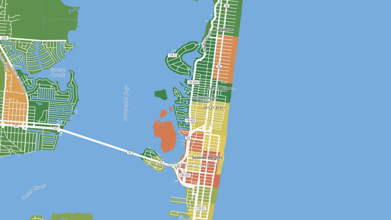Dover Beaches South, NJ Map of Vandalism Rates
