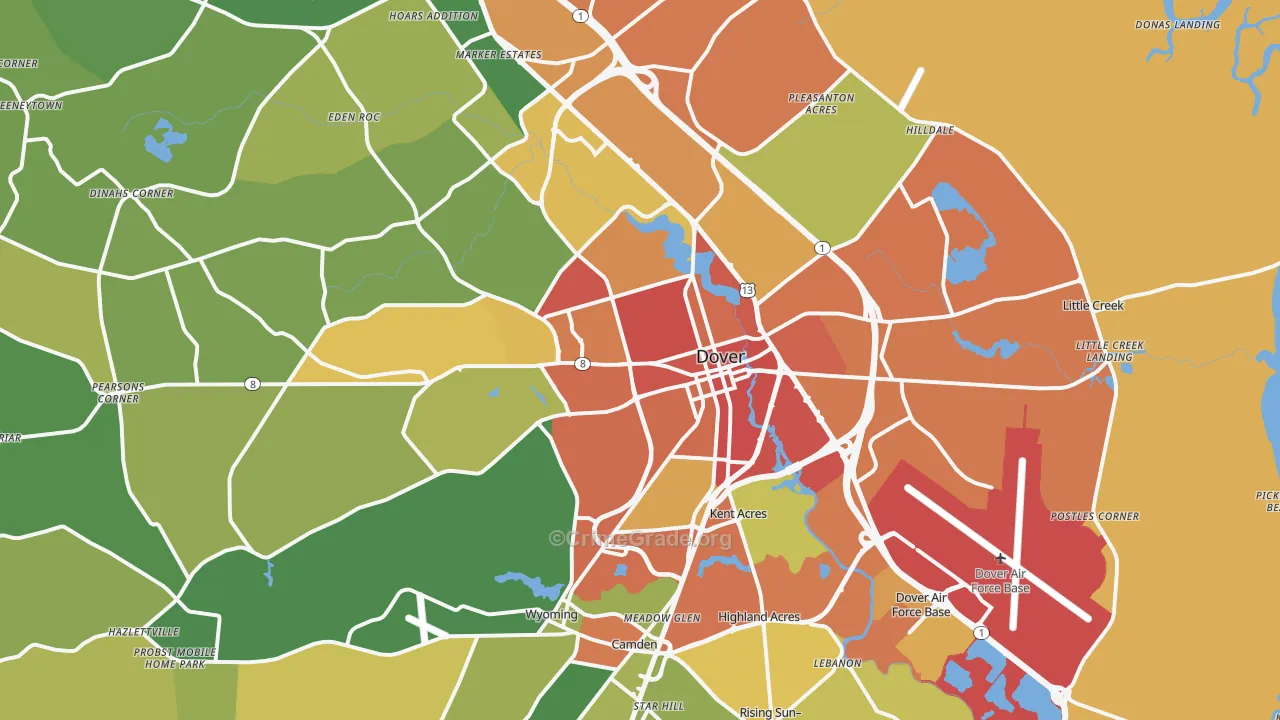 Dover, DE Map of Vandalism Rates