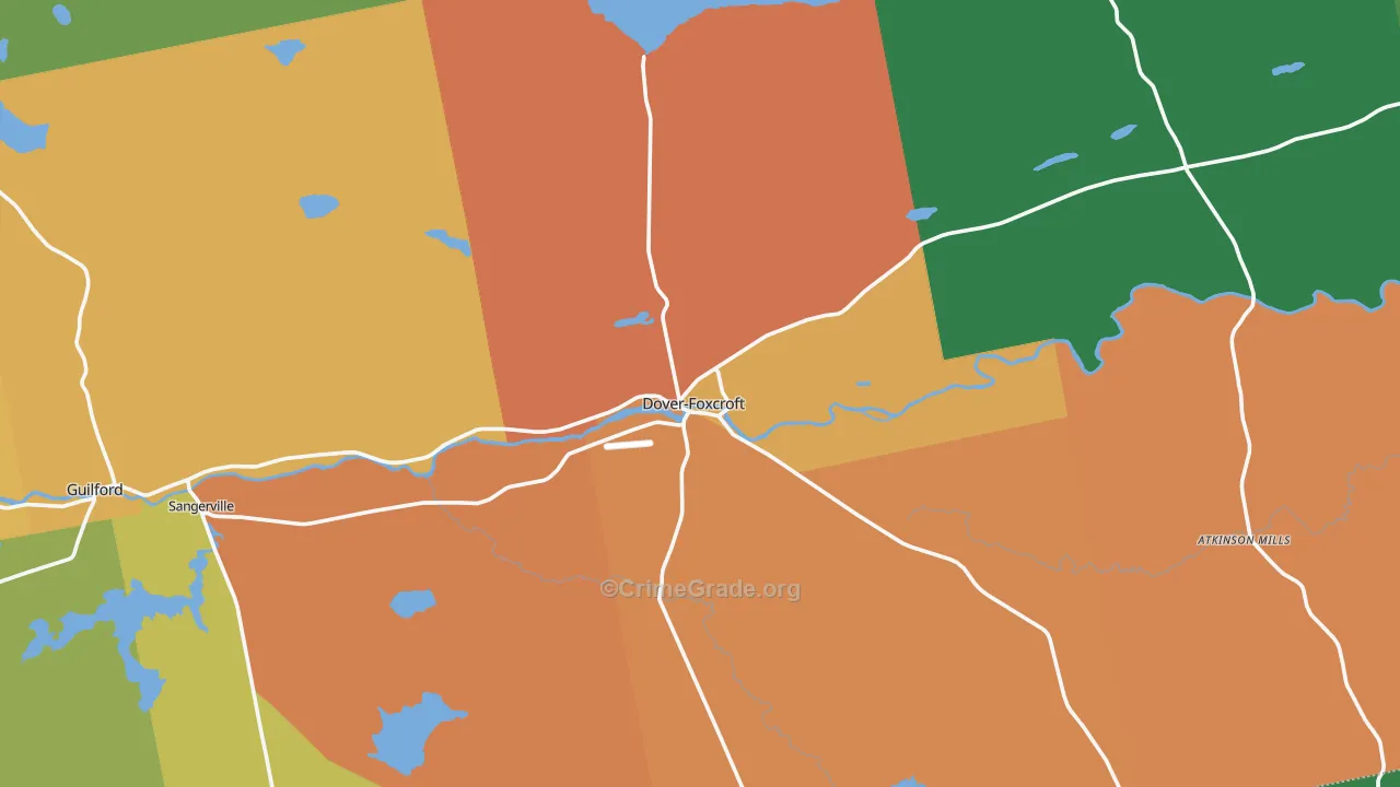 Dover Foxcroft, ME Map of Vandalism Rates
