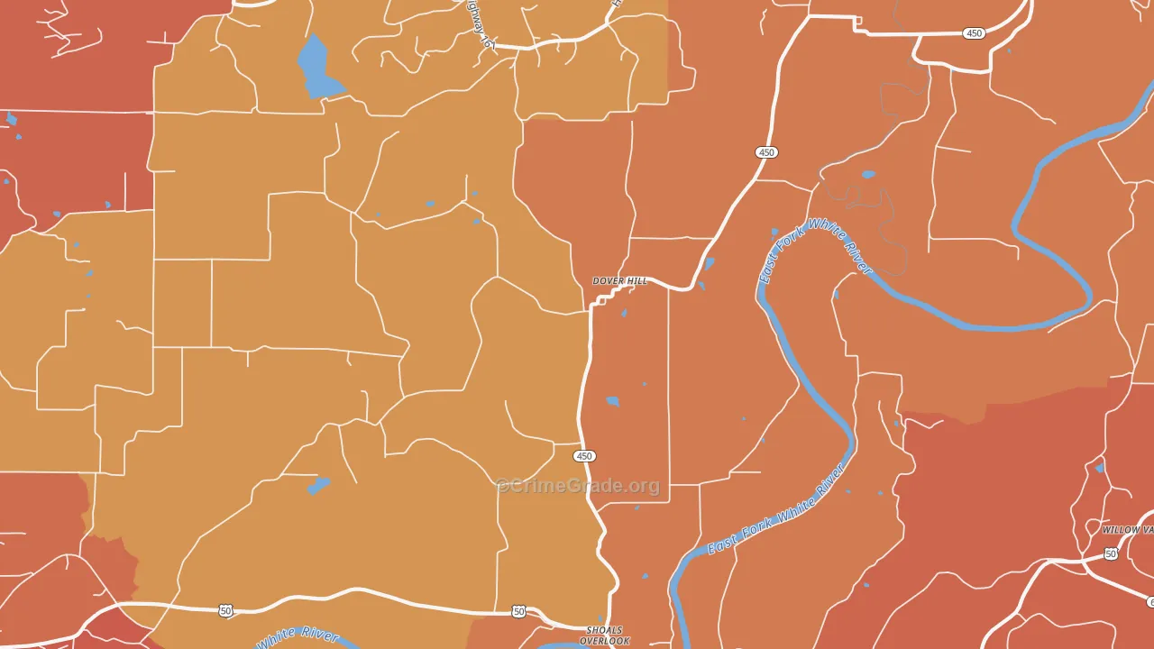 Dover Hill, IN Map of Vandalism Rates