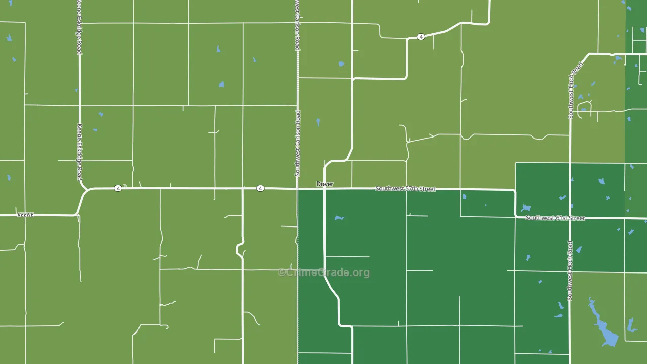 Dover, KS Map of Vandalism Rates