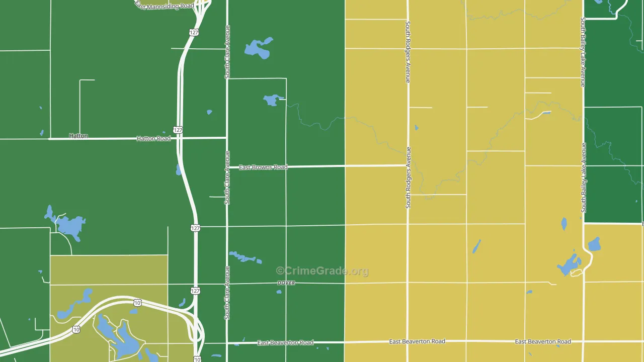 Dover, MI Map of Vandalism Rates