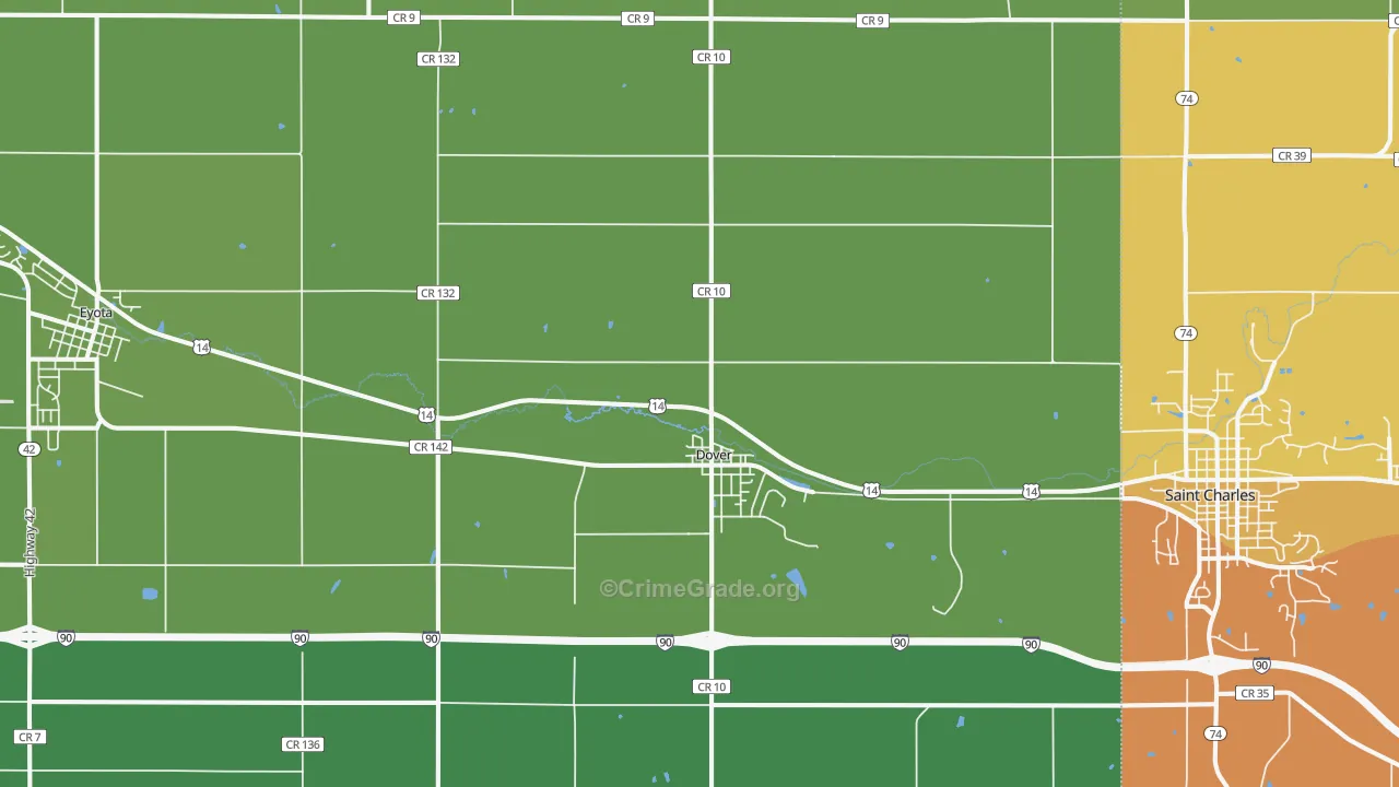 Dover, MN Map of Vandalism Rates