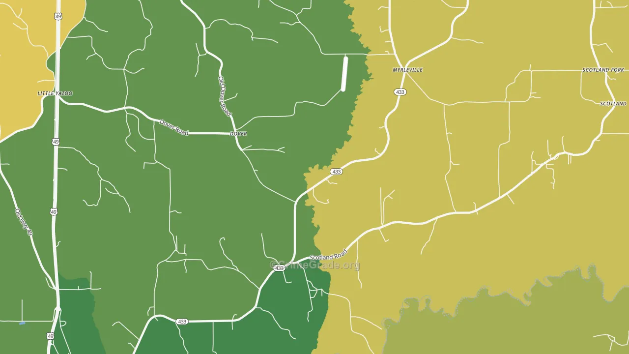 Dover, MS Map of Vandalism Rates