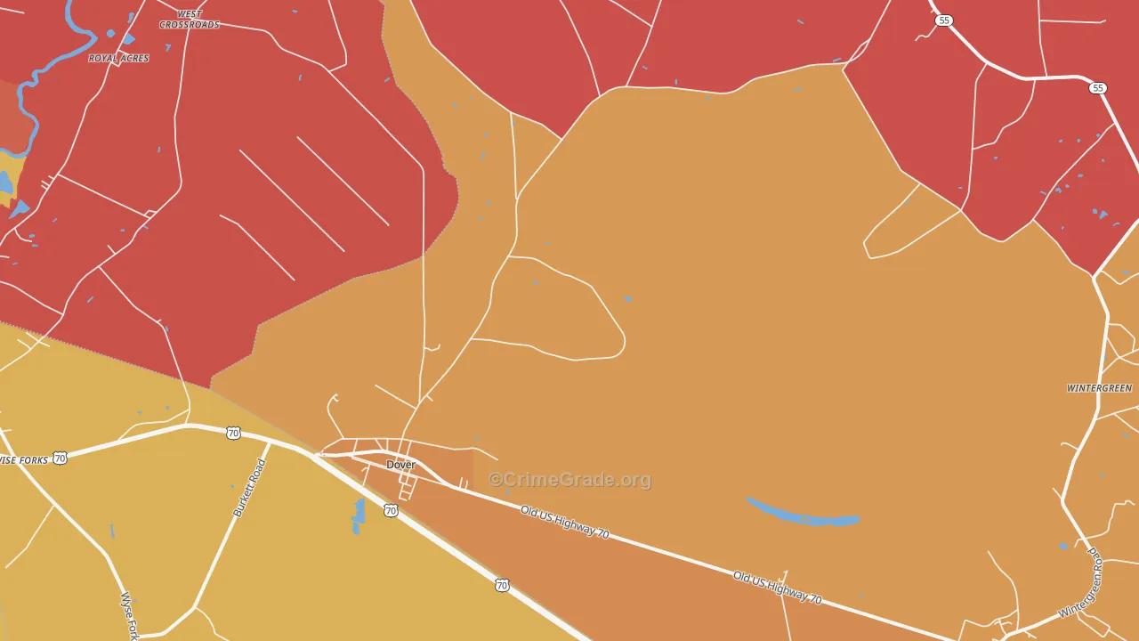Dover, NC Map of Vandalism Rates
