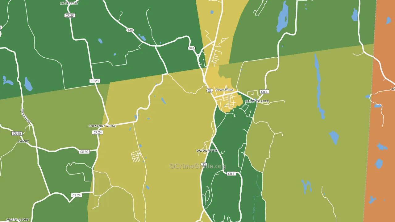 Dover Plains, NY Map of Vandalism Rates