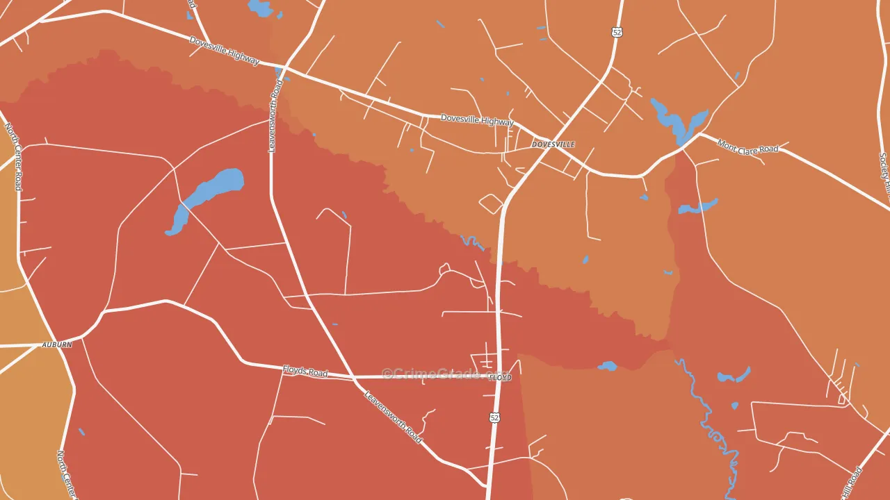 Dovesville, SC Map of Vandalism Rates