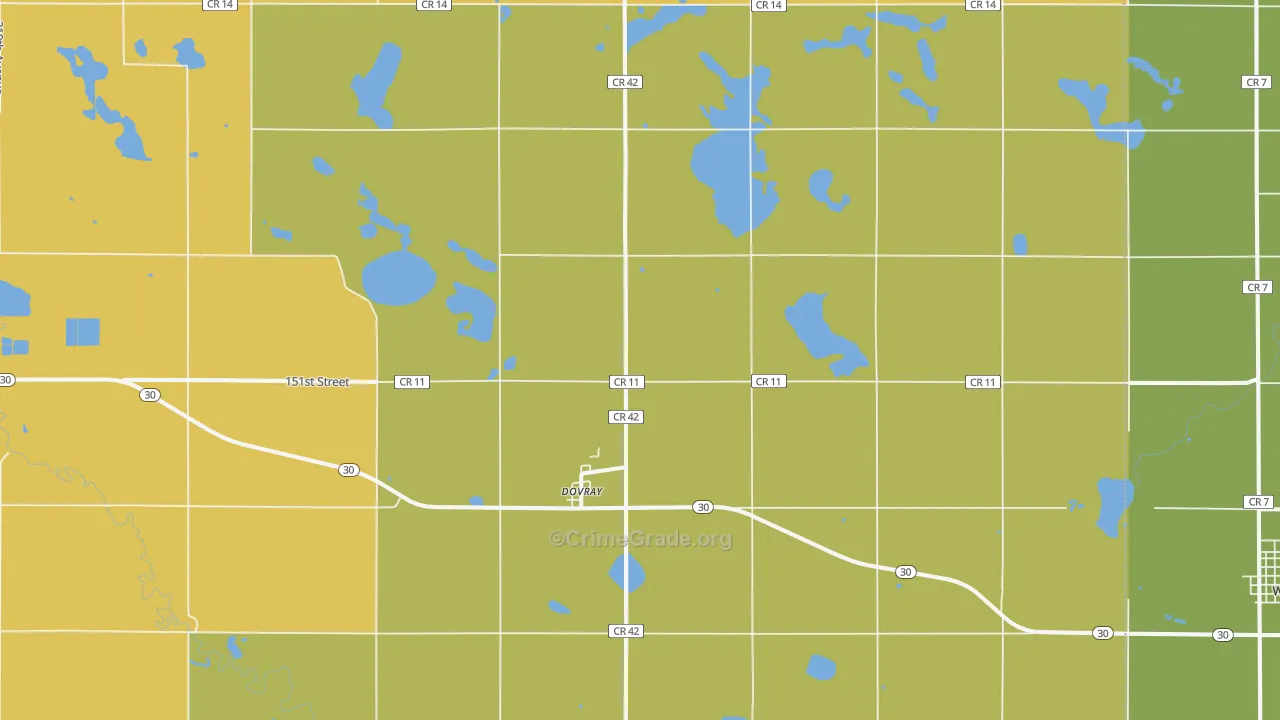 Dovray, MN Map of Vandalism Rates