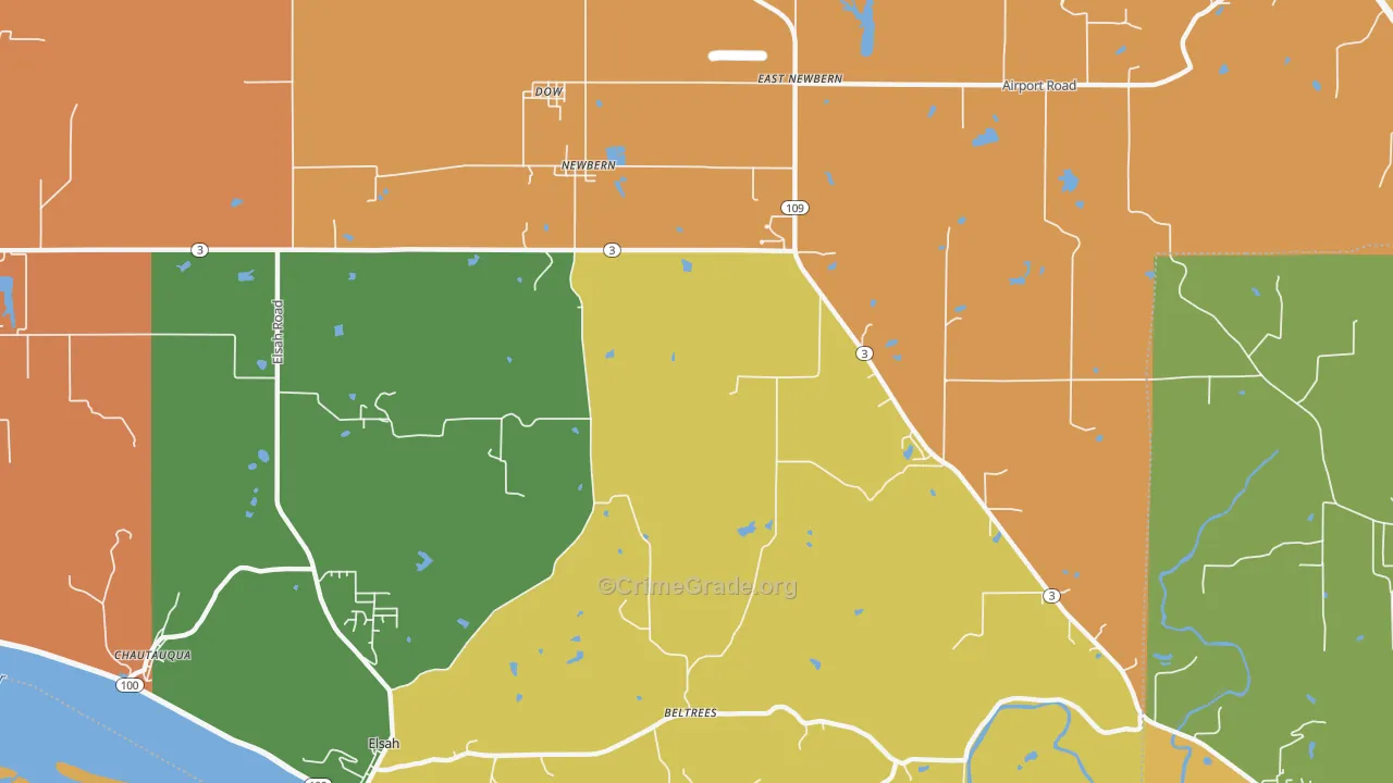 Dow, IL Map of Vandalism Rates