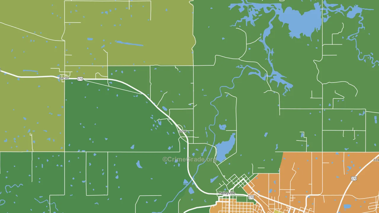 Dow, OK Map of Vandalism Rates