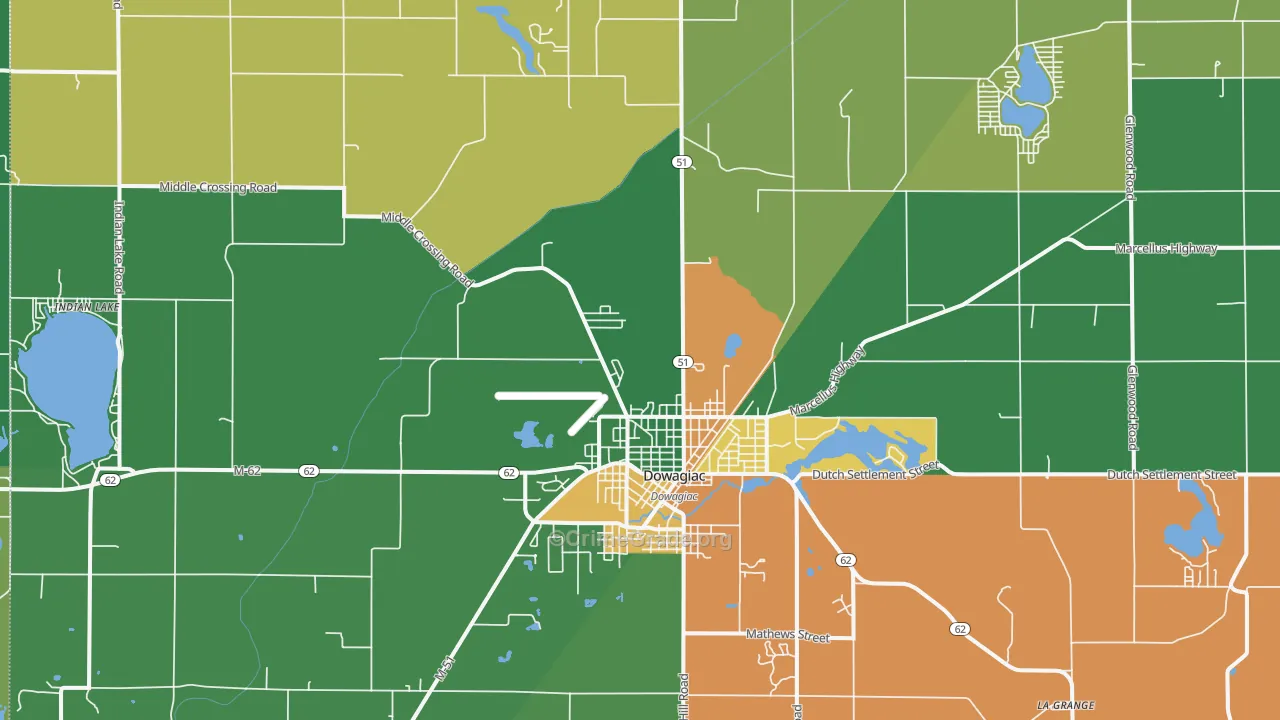Dowagiac, MI Map of Vandalism Rates