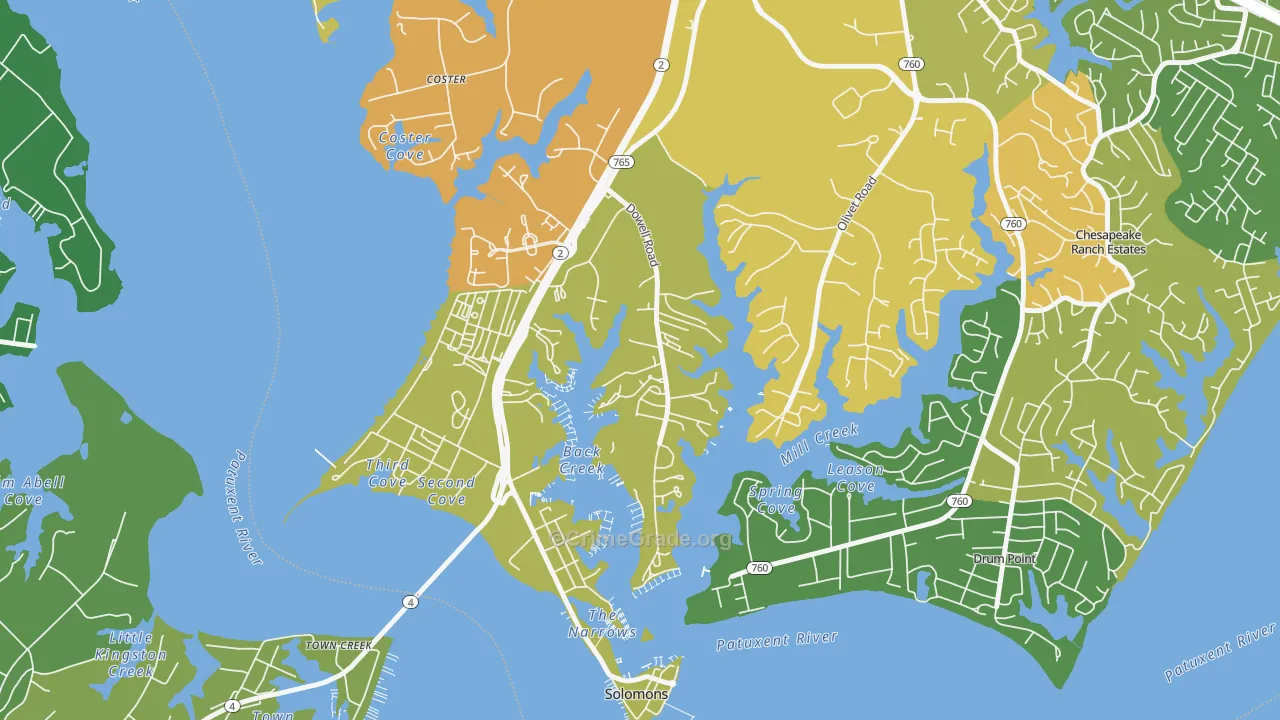 Dowell, MD Map of Vandalism Rates
