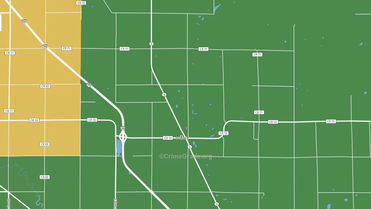 Downer, MN Map of Vandalism Rates