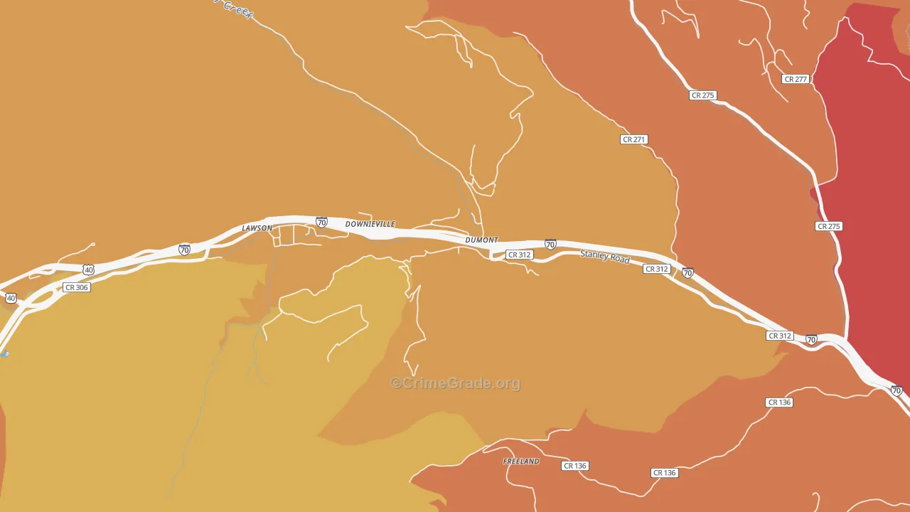 Downieville-Lawson-Dumont, CO Map of Vandalism Rates