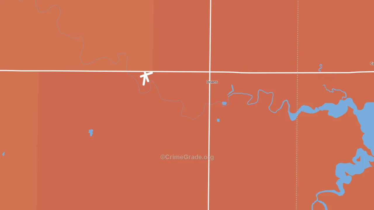 Downs, KS Map of Vandalism Rates