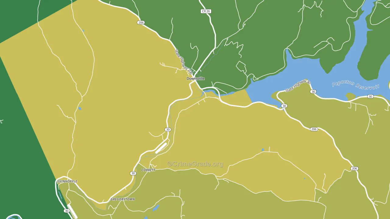 Downsville, NY Map of Vandalism Rates