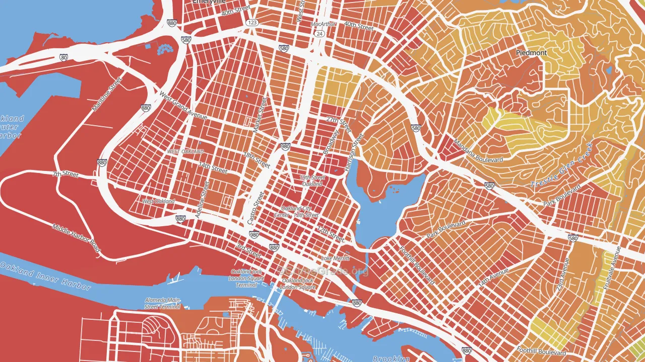Downtown Oakland, Oakland, CA Map of Vandalism Rates