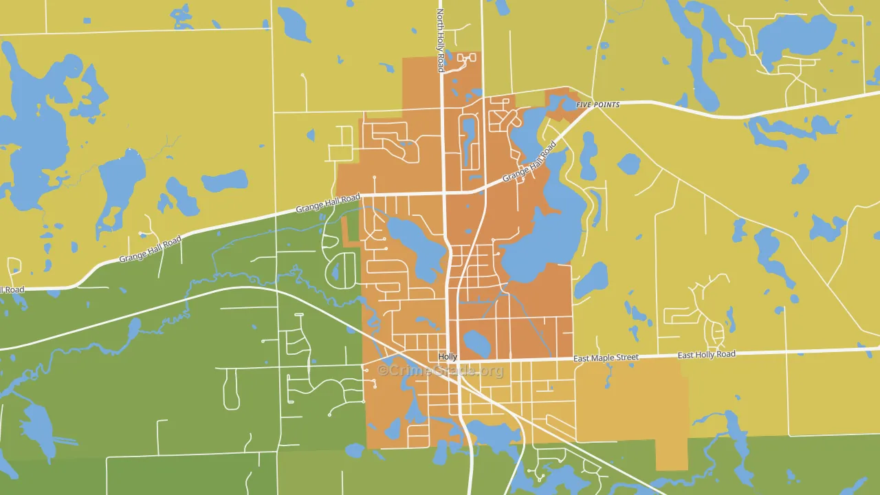 Downtown Village of Holly, Holly, MI Map of Vandalism Rates