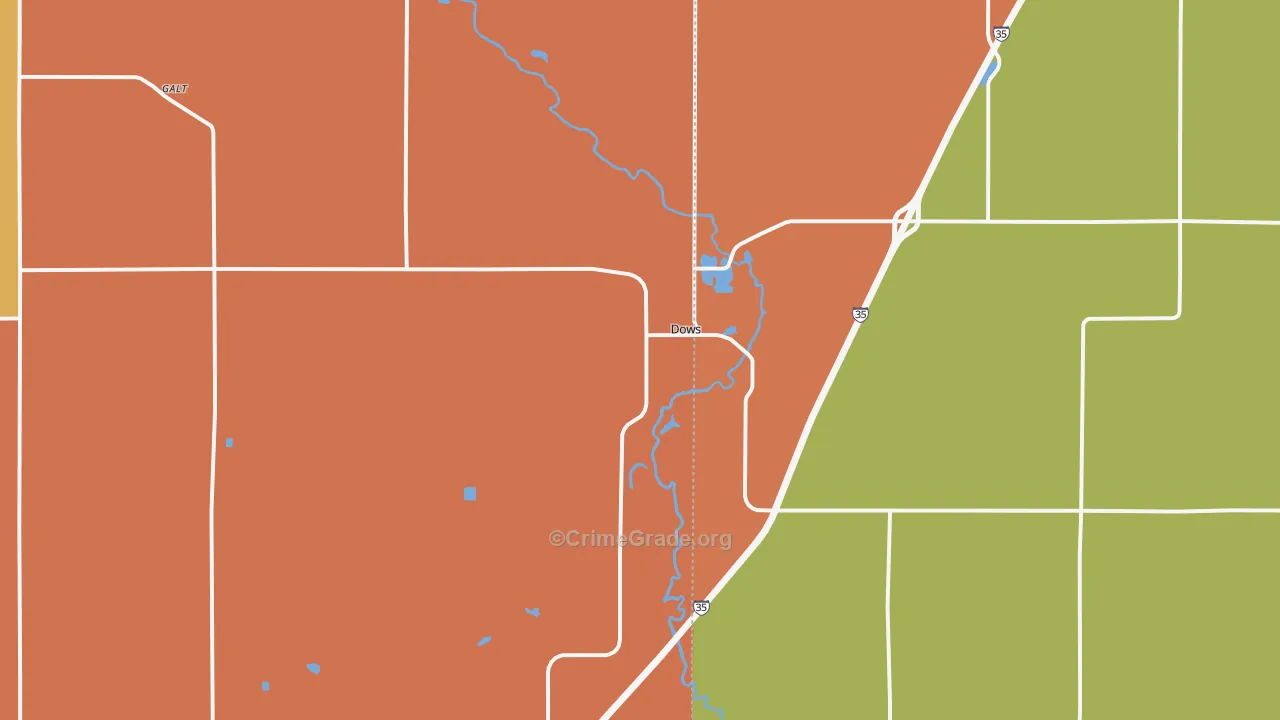 Dows, IA Map of Vandalism Rates