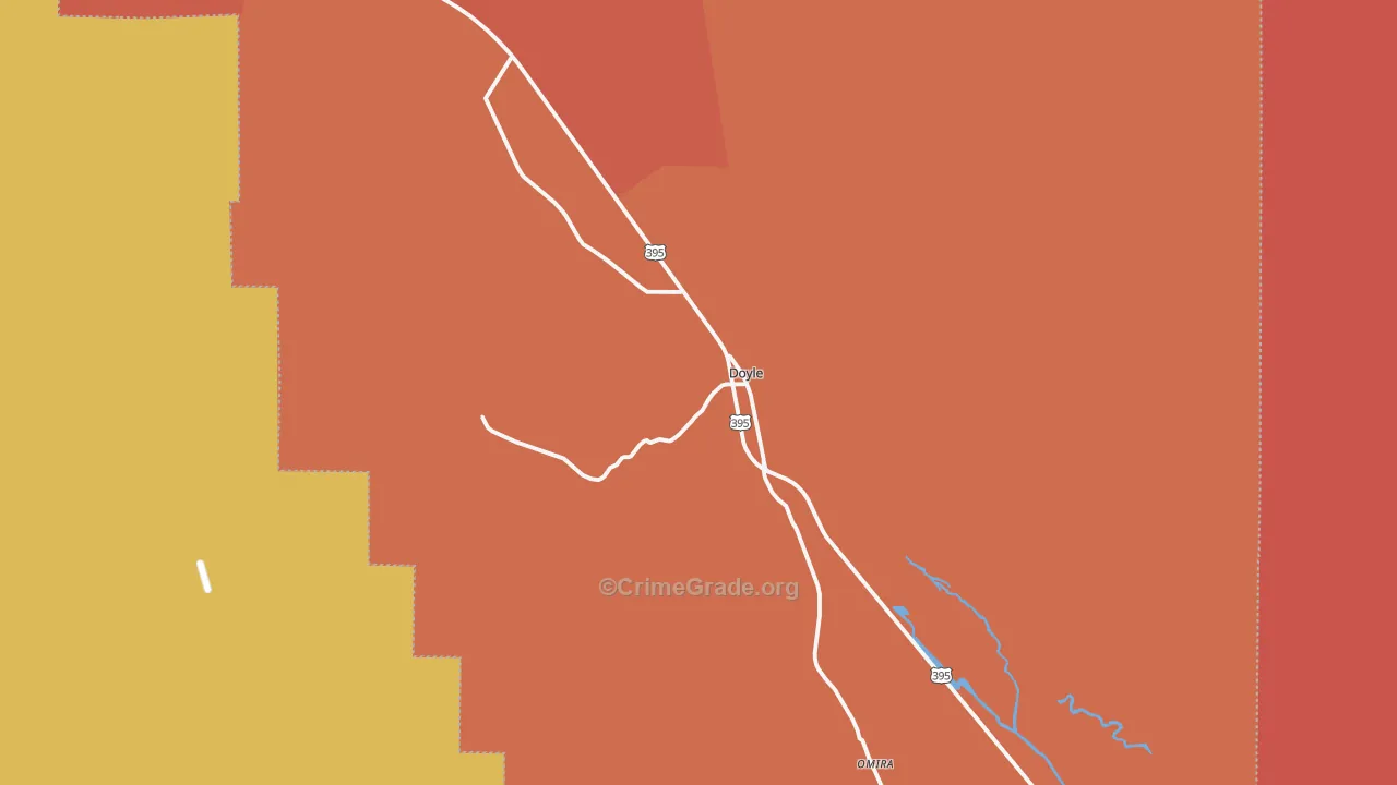 Doyle, CA Map of Vandalism Rates