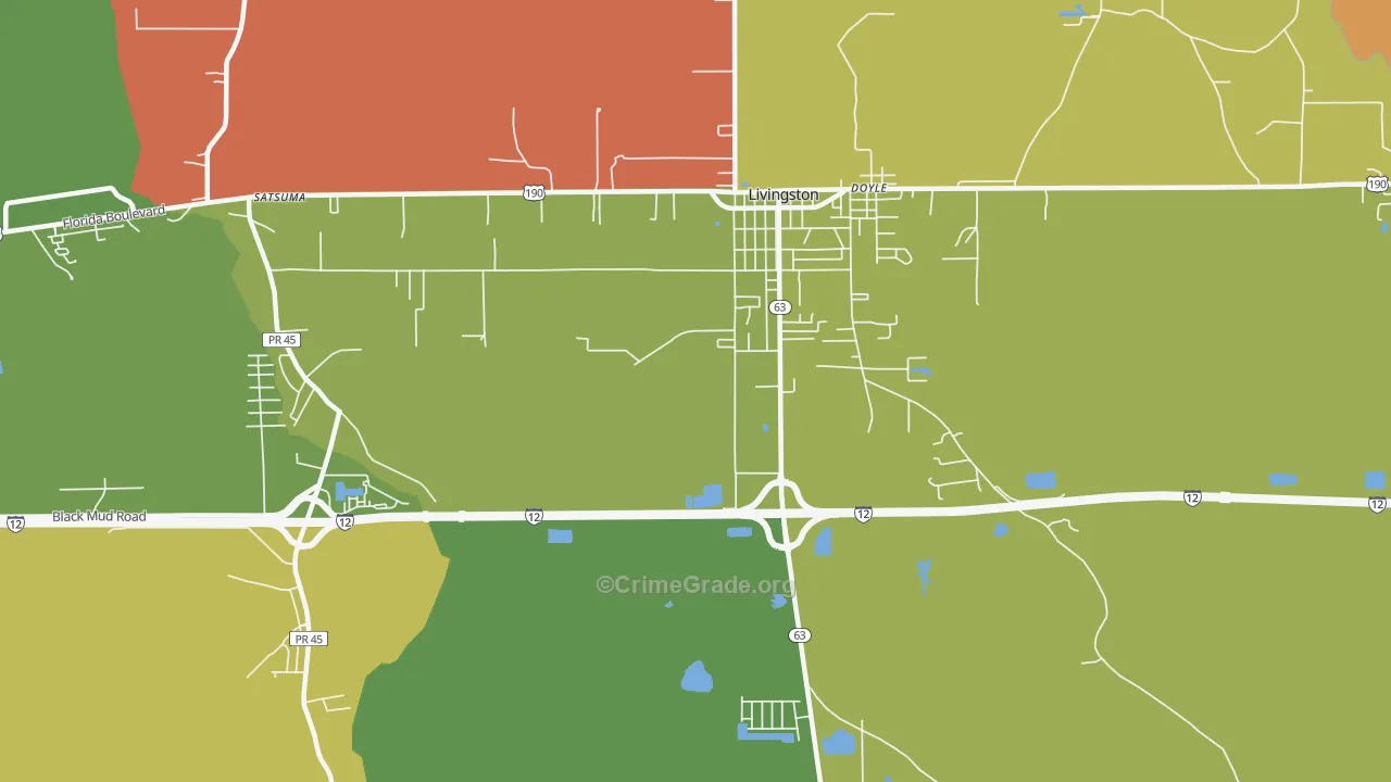 Doyle, LA Map of Vandalism Rates