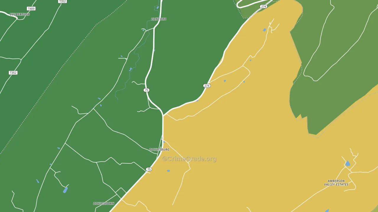 Doylesburg, PA Map of Vandalism Rates