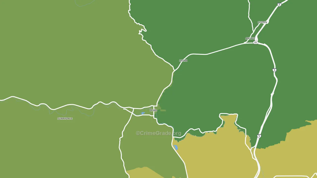 Drain, OR Map of Vandalism Rates